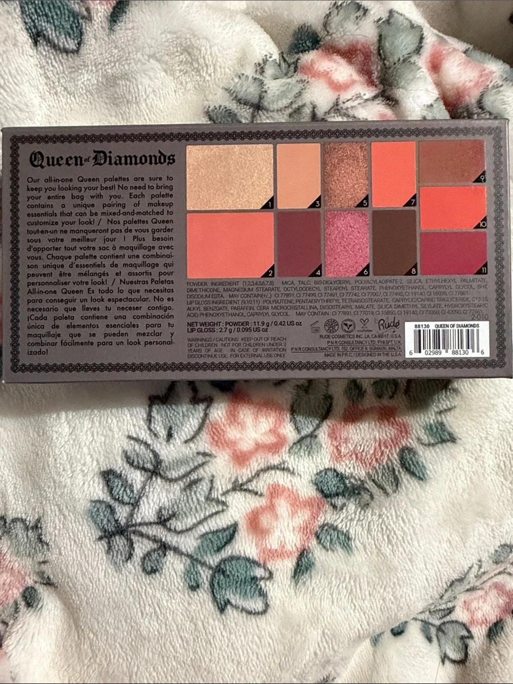 RUDE Queen of Diamonds Face Card Palette